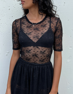 Melrose Top in Onyx Stretch Lace