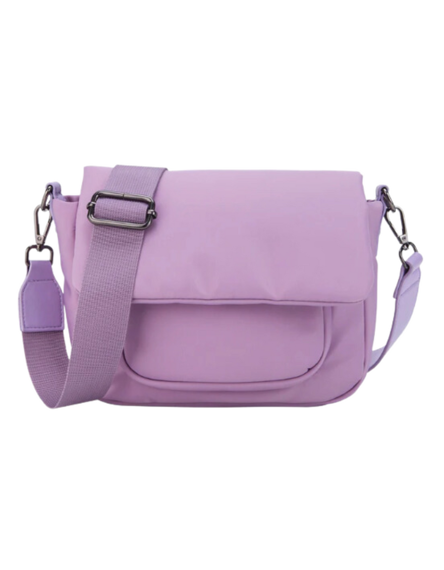 Cayman Pocket Puffer Matte Twill Bag in Soft Lavender