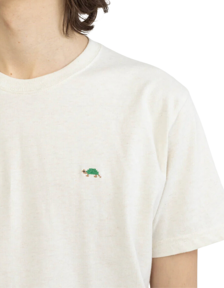Regular Embroidered Tee in Offwhite