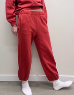 French Terry Balloon Pants in Coral Red