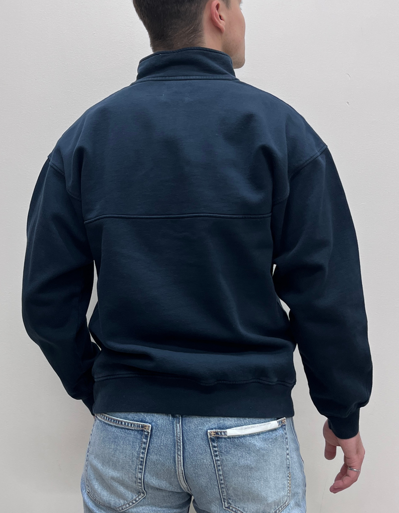 Organic Quarter Zip in Navy Blue