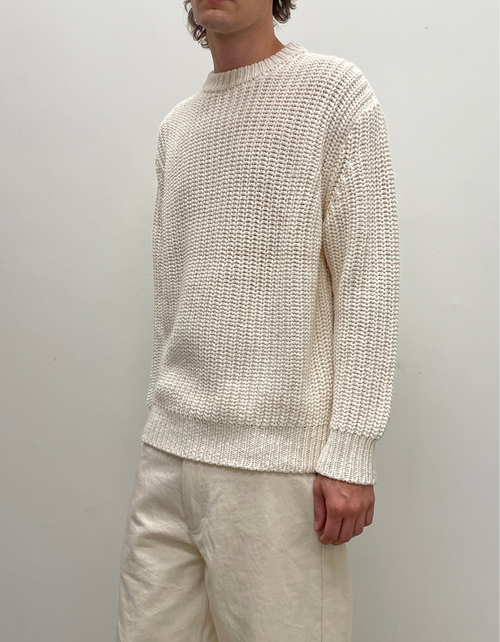 Fisherman Sweater in Ecru
