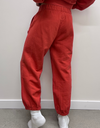 French Terry Balloon Pants in Coral Red