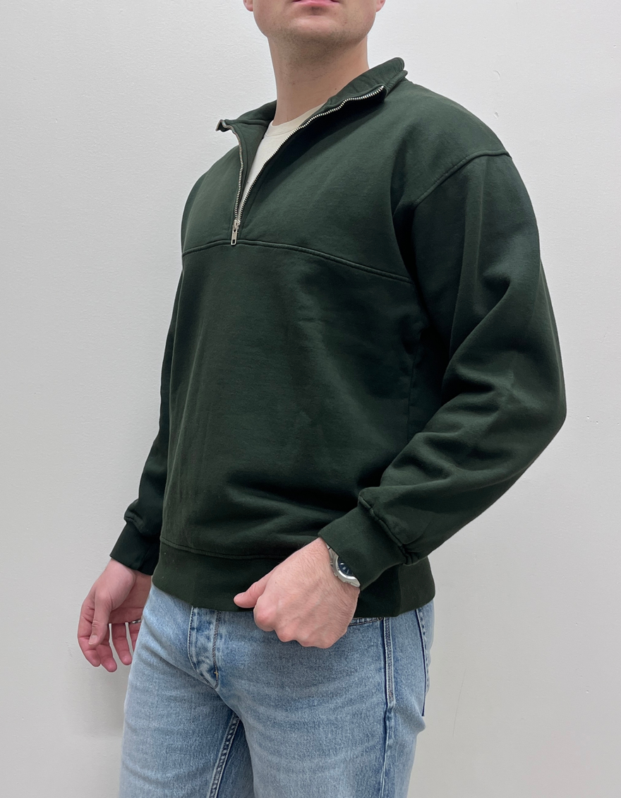 Organic Quarter Zip in Hunter Green