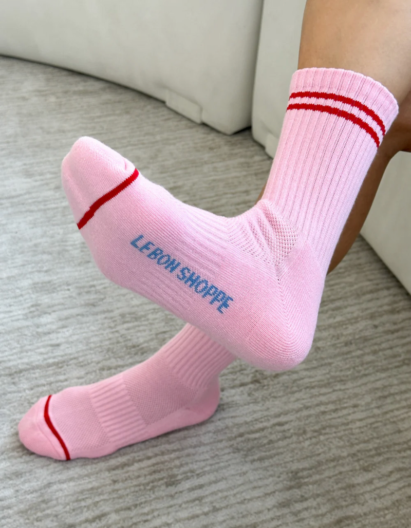 Boyfriend Socks in Amour Pink