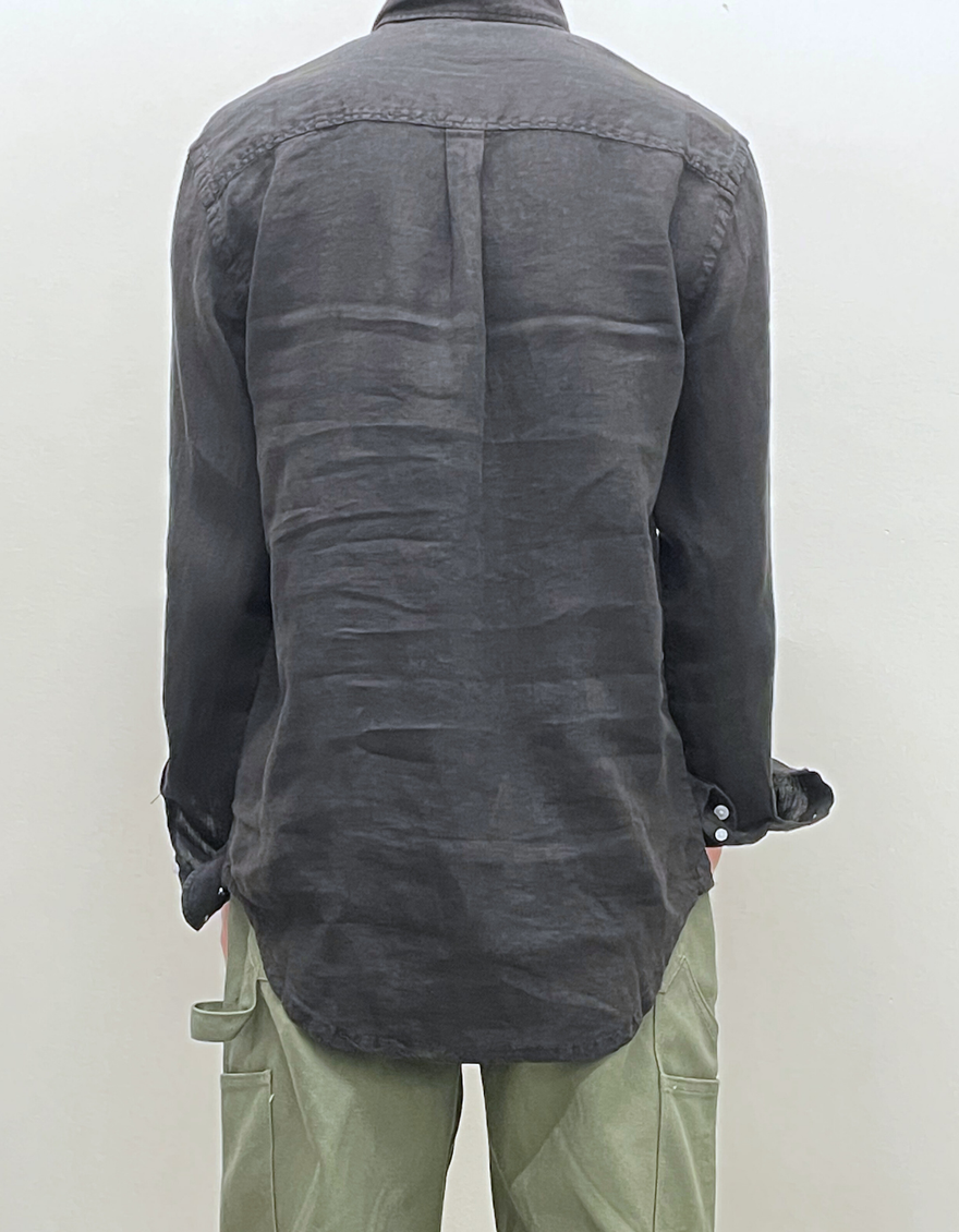 Colt Linen Shirt in Caviar