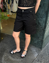 Carly Recycled Low Rise Carpenter Short in Black