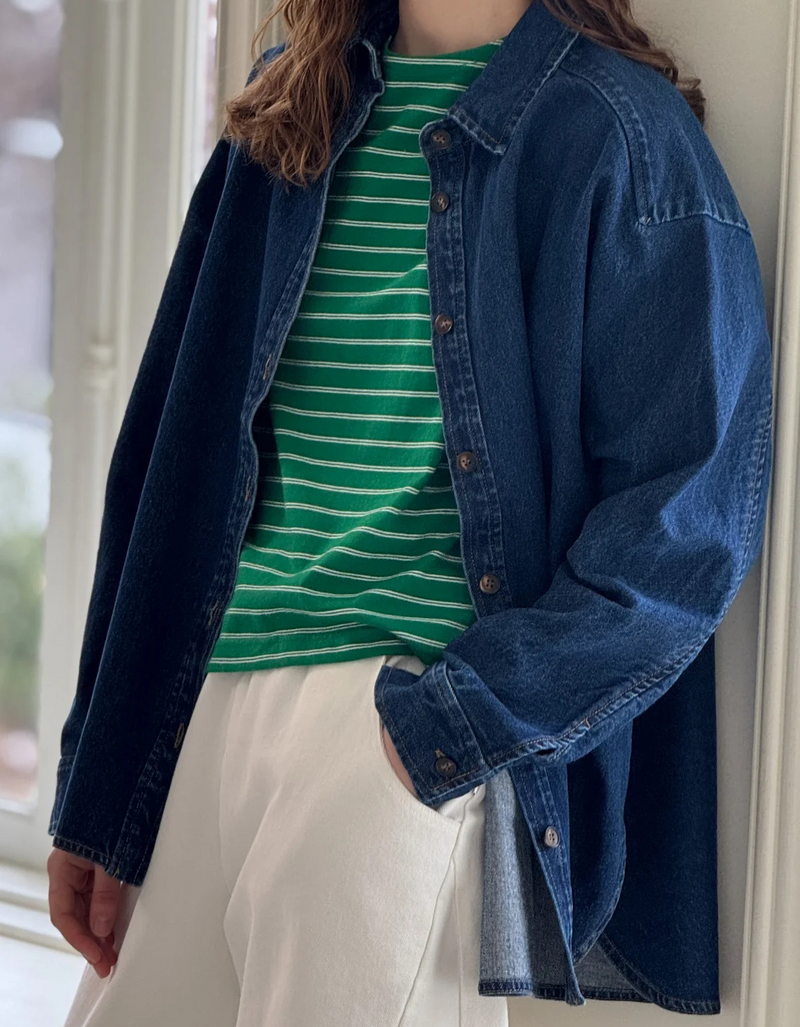 Owen Heavy Denim Shirt in Dark Denim