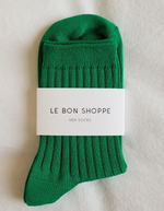 Her Socks in Kelly Green