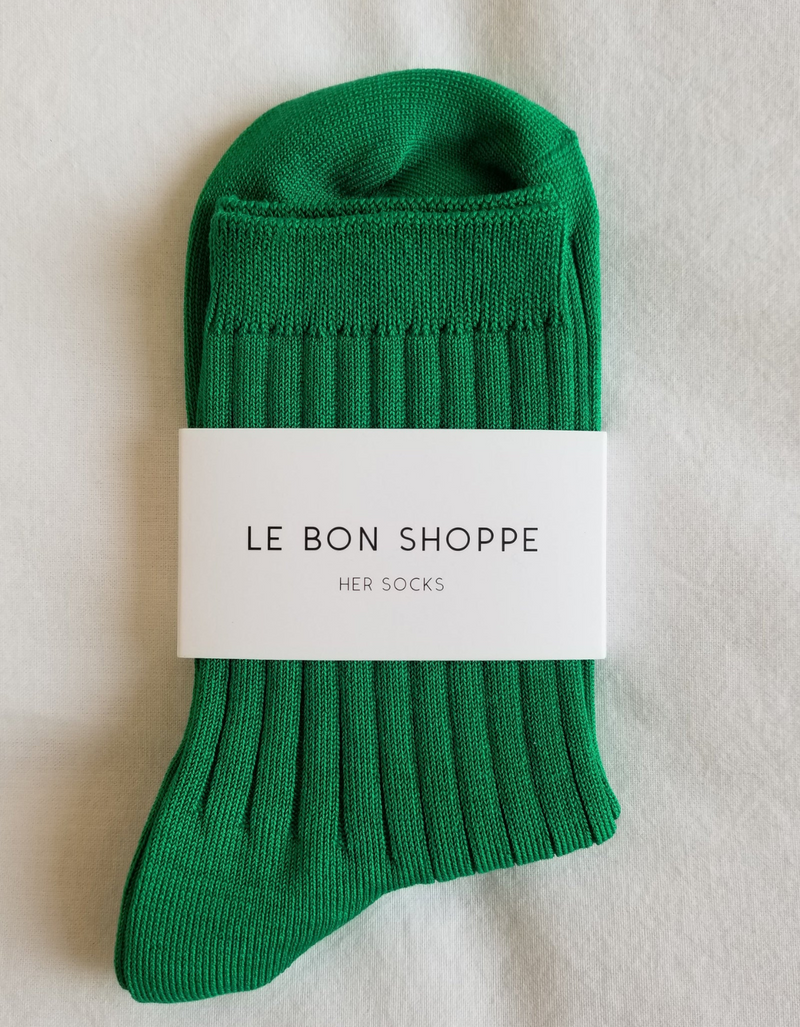 Her Socks in Kelly Green