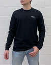 Embroidered Logo Long Sleeve Tee in Black