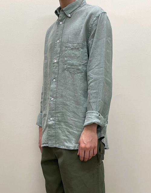 Colt Linen Shirt in Gray Mist