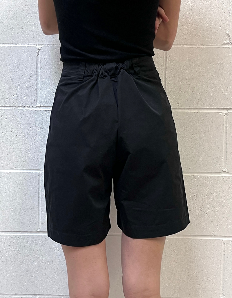 Brakes Pleated Shorts in Black