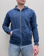 Classic Organic Zip Hood in Petrol Blue