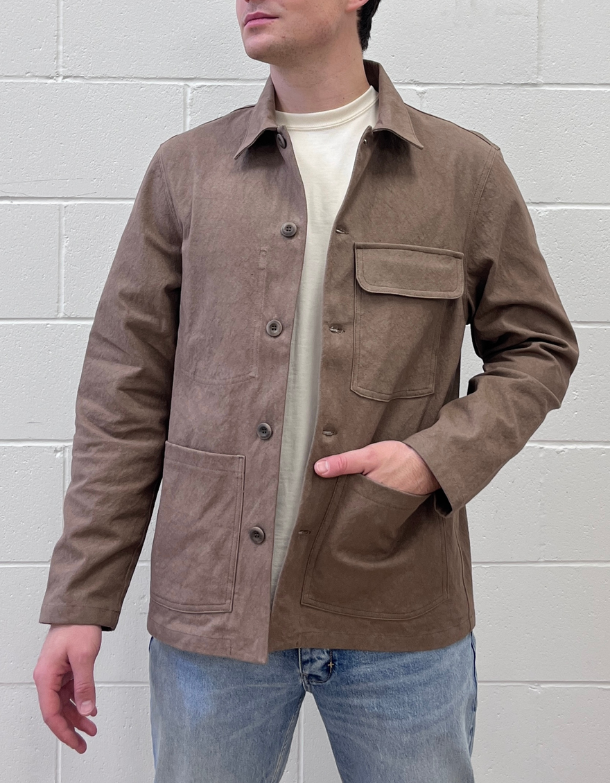 Work Coat in Washed Brown