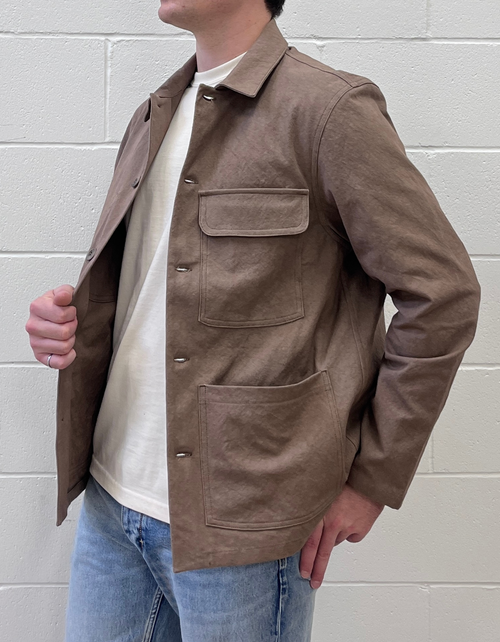 Work Coat in Washed Brown