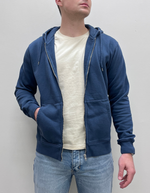 Classic Organic Zip Hood in Petrol Blue