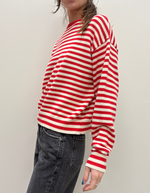 "I can't believe it's not vintage" Crewneck in Red Stripe