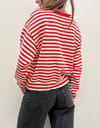 "I can't believe it's not vintage" Crewneck in Red Stripe