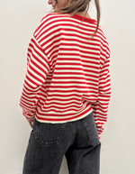 "I can't believe it's not vintage" Crewneck in Red Stripe