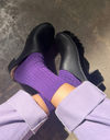 Her Socks in Eggplant