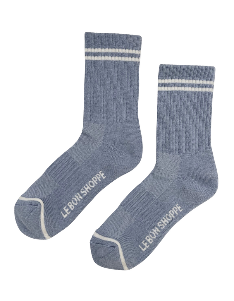 Boyfriend Socks in Blue Grey