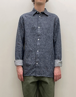 Douglas Linen Denim Shirt in Sky Captain
