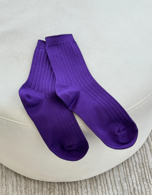 Her Socks in Eggplant