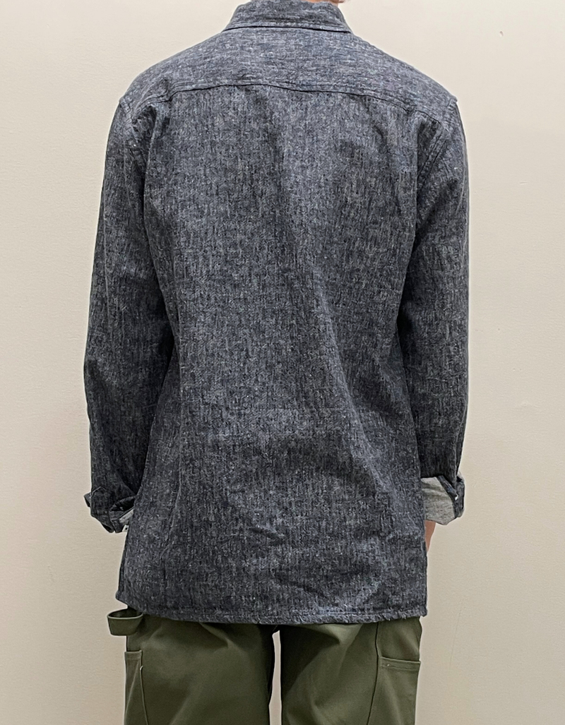 Douglas Linen Denim Shirt in Sky Captain