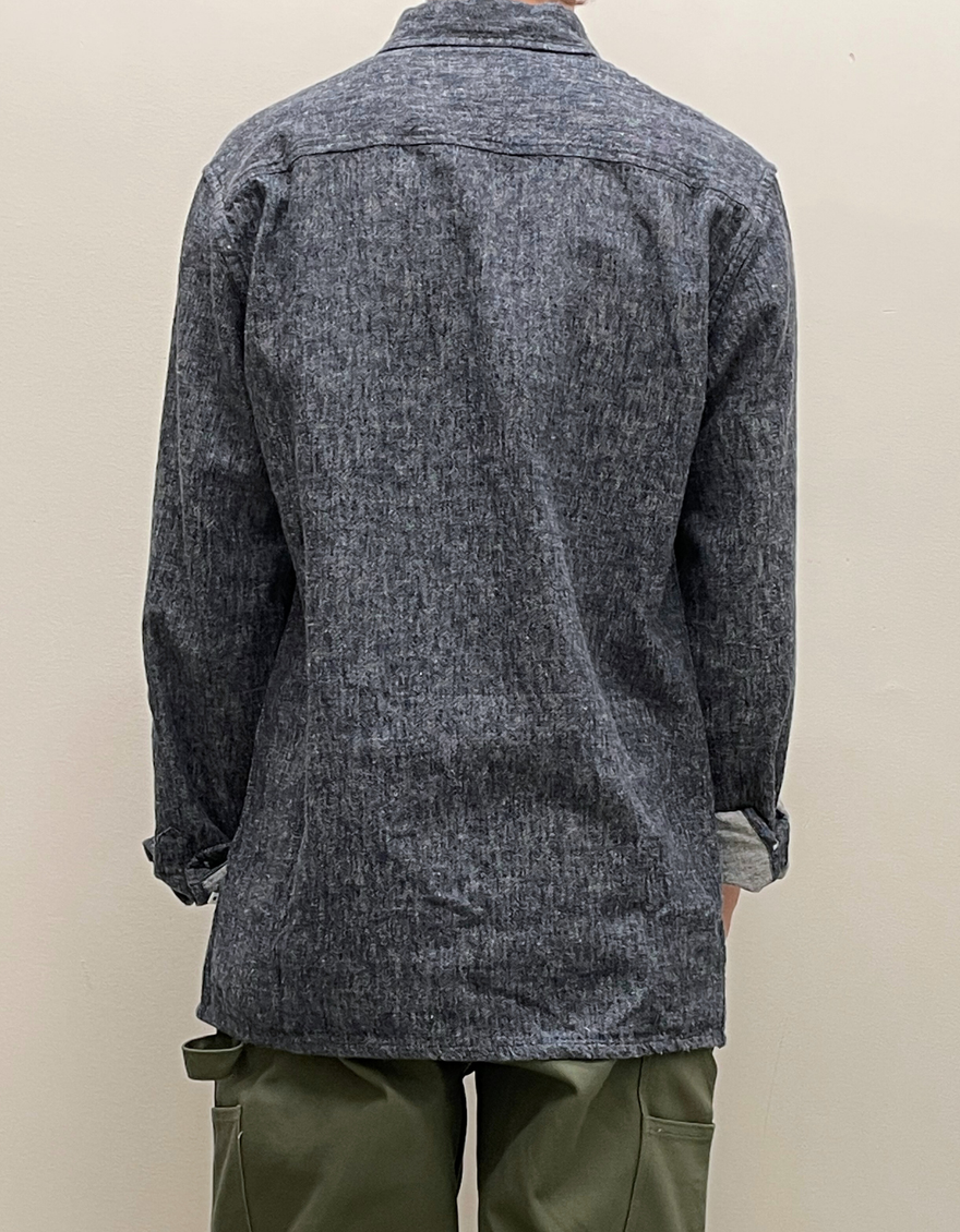 Douglas Linen Denim Shirt in Sky Captain