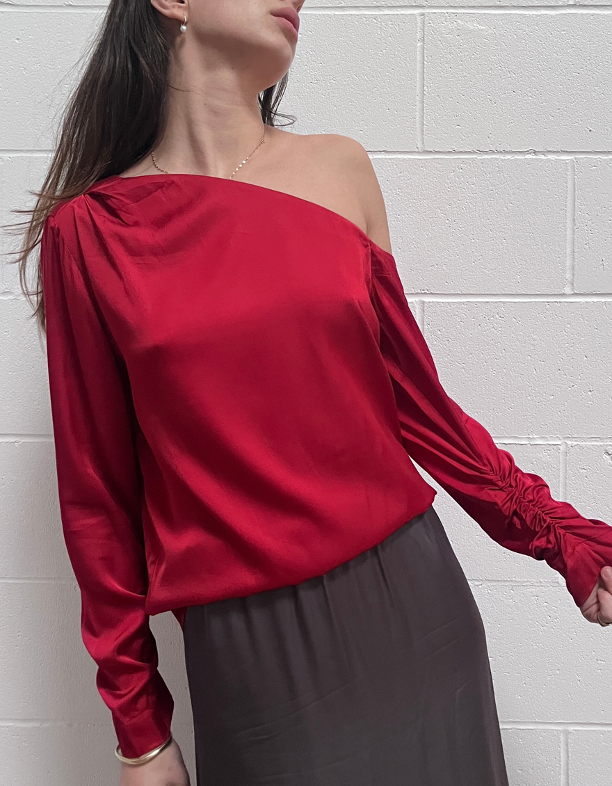 Livo One Shoulder Blouse in Emboldened