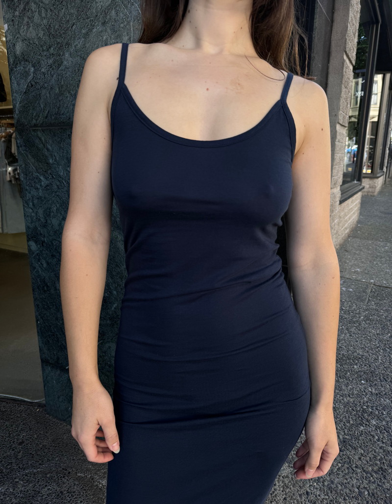 The Jersey Slip Dress in Navy