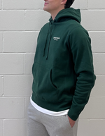 Embroidered Logo Hoodie in Forest Green