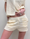 Claudia Knit Shorts in White/Sand