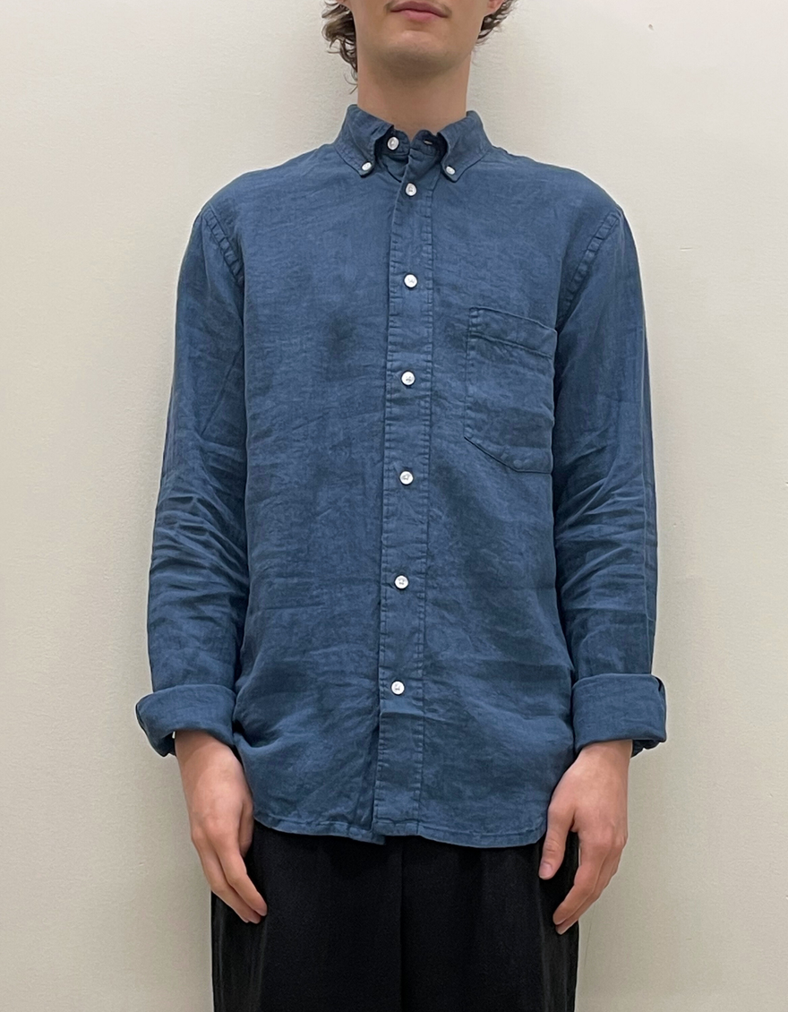 Colt Linen Shirt in Blue Ashes