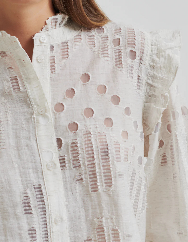 Nete Frill Shirt in Coconut Milk