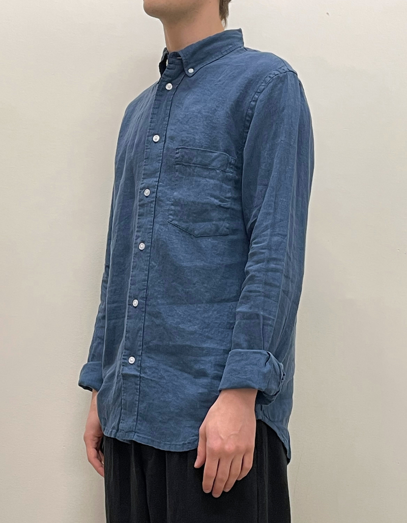 Colt Linen Shirt in Blue Ashes