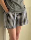 City Shorts in Navy Gingham