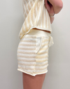 Claudia Knit Shorts in White/Sand