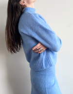 Ina Knit T-Neck in Vista Blue