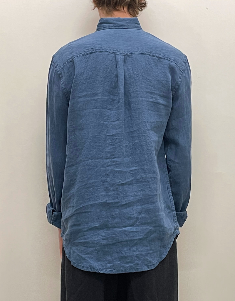 Colt Linen Shirt in Blue Ashes