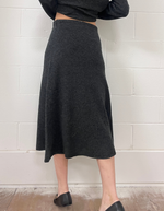 Neva Knit Skirt in Dark Grey Melange