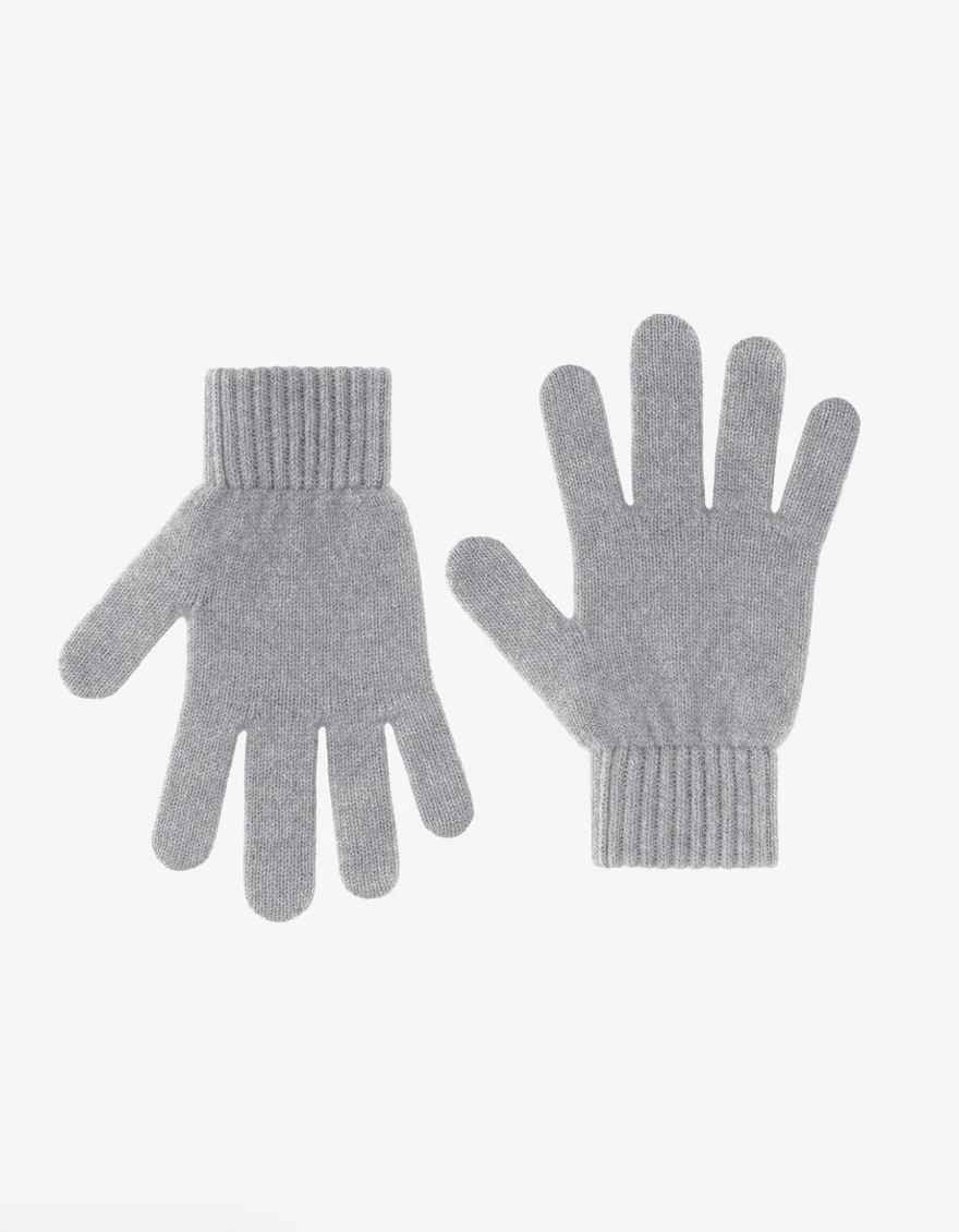 Merino Wool Gloves in Heather Grey