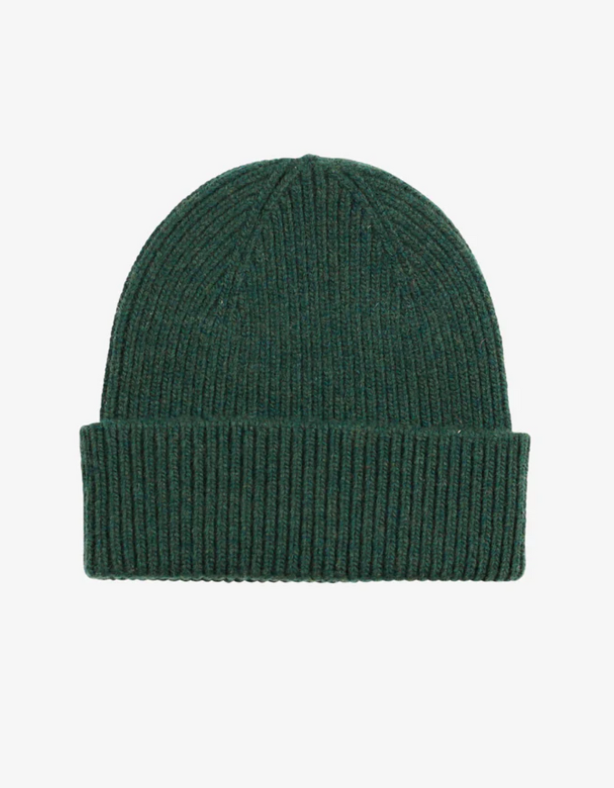 Merino Wool Beanie in Emerald Green