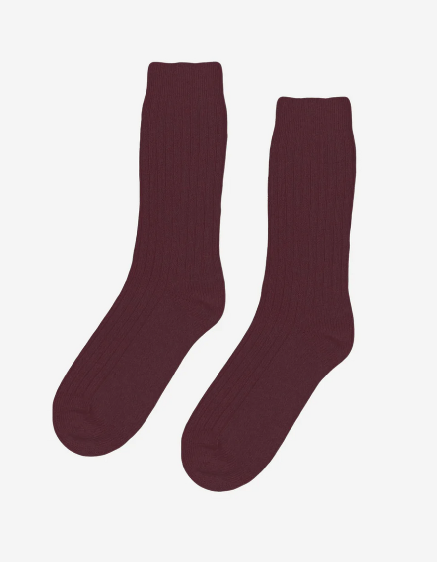 Merino Wool Blend Sock in Oxblood Red