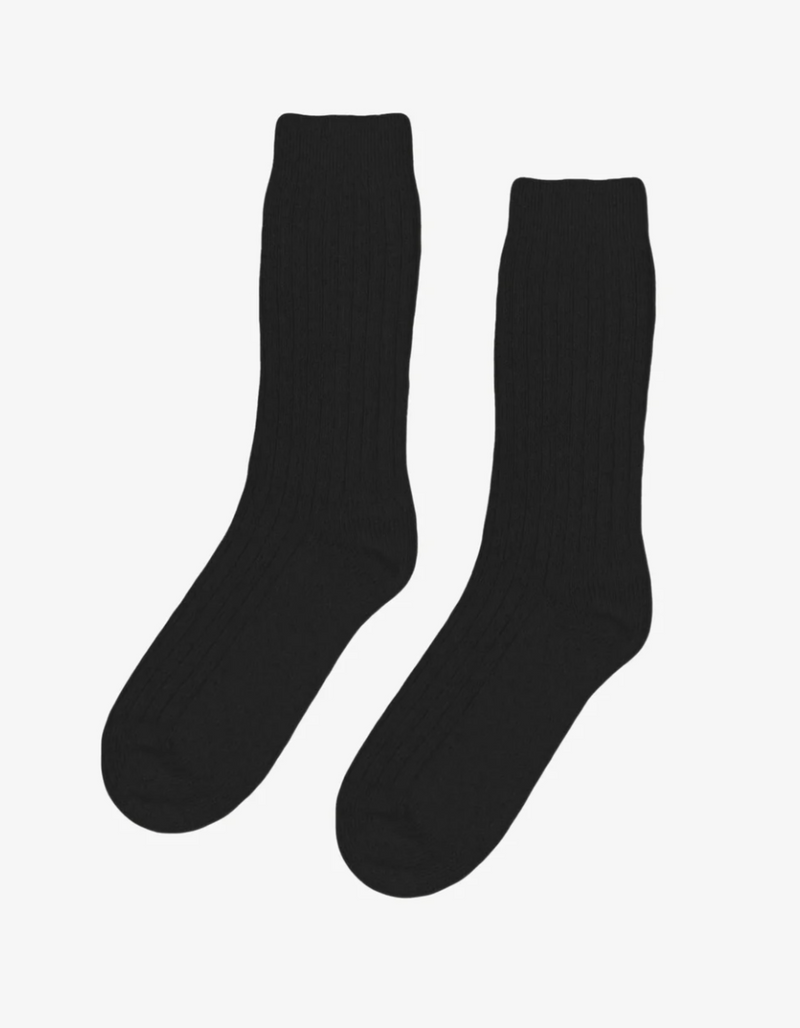 Merino Wool Blend Sock in Deep Black