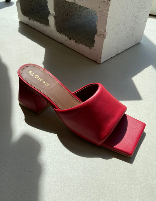 Brushed Degrade Heel in Lipstick Red Magenta