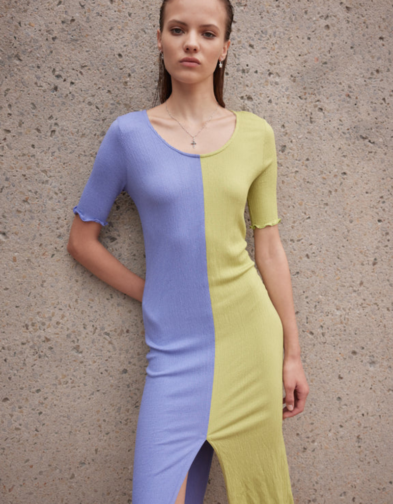 Lugos Dress in Periwinkle/Limette