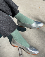 Her Socks Lurex Jade Glitter