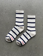 Striped Boyfriend Socks in Sailor Stripe